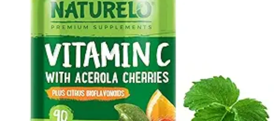 NATURELO Vitamin C with Organic Acerola Cherry Extract and Citrus Bioflavonoids