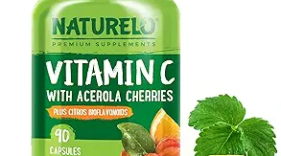 NATURELO Vitamin C with Organic Acerola Cherry Extract and Citrus Bioflavonoids