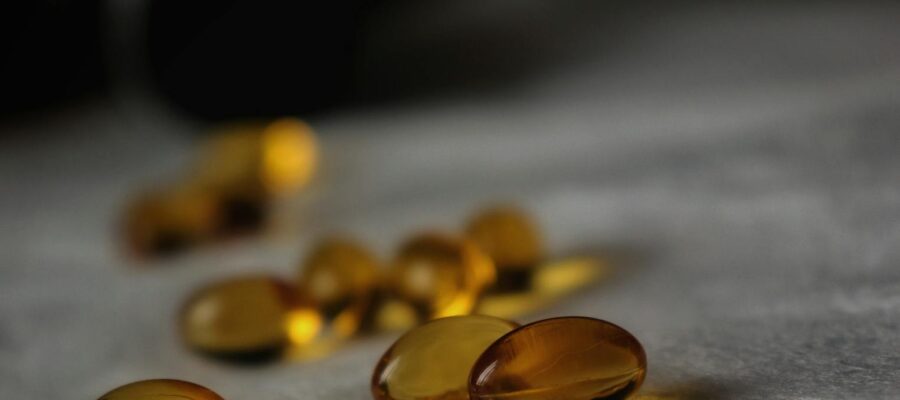 close up of oil capsules