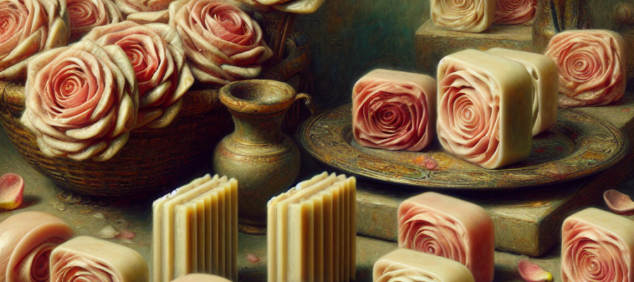 make a image of rose petal soap