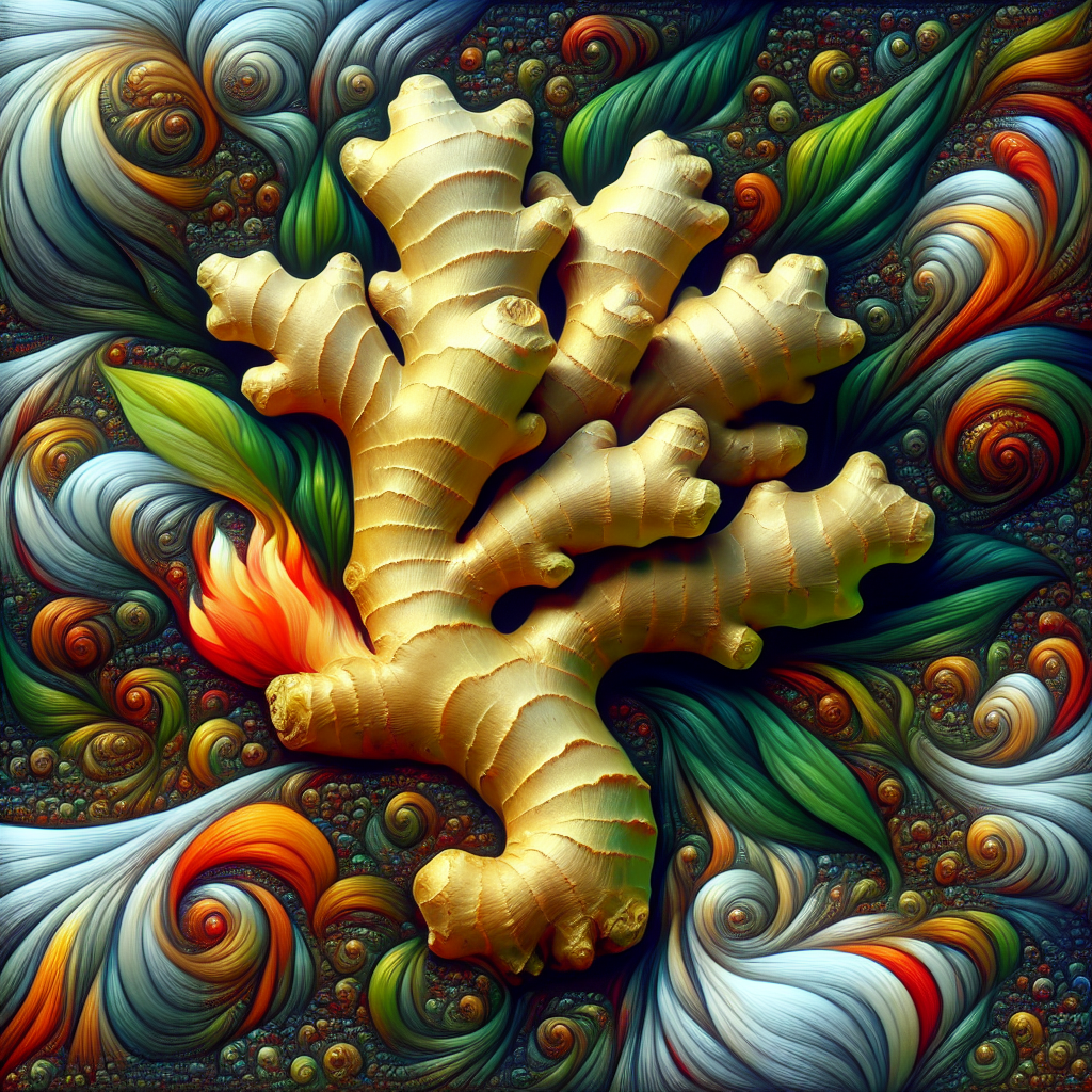 realistic image of ginger herb