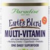 Paradise Herbs Earth's Blend Women's Once Daily Multivitamin with Iron, 48 Organic Superfoods, Probiotics, Antioxidants, Vitamins A, B12, C, D, K2, 120 Capsules