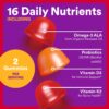 SmartyPants Organic Toddler Multivitamin Gummies: Probiotics, Omega 3 (ALA), Vitamin D3, C, Vitamin B12, B6, A, K & Zinc, Beta Carotene, Gluten Free, Three Fruit Flavors, 60 Count (30 Day Supply)