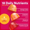 SmartyPants Organic Women’s Multivitamin Gummies: Biotin, Probiotics, Methylfolate, Omega 3 (ALA), Vitamin D3, C, Vitamin B12, B6, A, K & Zinc, Inositol, Gluten Free, 120 Count (30 Day Supply)