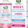 MaryRuth Organics Women's Multivitamin Lustriva Hair Growth Liposomal | Biotin | Vitamin D, B | Clinically Tested for Thicker Hair, Fine Lines, Skin Care | Ages 18 | Hair Vitamins | 15 Fl Oz