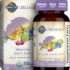 Garden of Life Organics Prenatal Vitamin: Folate for Energy & Healthy Fetal Development, Non-constipating Iron, Vitamin C, B6, B12, D3  Organic, Non-GMO, Gluten-Free, Vegan, 30 Day Supply