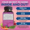 Organic Hair Skin Nails Vitamins for Women with Biotin 5000mcg and Vitamin E, Vegetarian-Friendly Supplements That Help Produce Keratin -120 Count