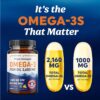 Triple Strength Omega 3 Fish Oil 3600 mg | EPA & DHA | Over 2100mg Omega-3 Fatty Acids | 1300mg…