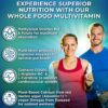 Vegan Whole Food Multivitamin with Iron, Daily Multivitamin for Women and Men, Made with Fruits & Vegetables, B-Complex, Probiotics, Enzymes, CoQ10, Omegas, Turmeric, Non-GMO, 90 Count