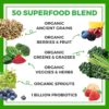 Orgain Organic Greens Powder + 50 Superfoods, Berry – 1 Billion Probiotics for Digestive Health,…
