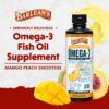 Barlean’s Mango Peach Omega 3 Fish Oil Liquid Supplement with Vitamin D, 1080mg EPA & DHA Fatty…