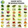 Vegan Whole Food Multivitamin with Iron, Daily Multivitamin for Women and Men, Made with Fruits & Vegetables, B-Complex, Probiotics, Enzymes, CoQ10, Omegas, Turmeric, Non-GMO, 90 Count