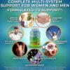 Vegan Whole Food Multivitamin with Iron, Daily Multivitamin for Women and Men, Made with Fruits & Vegetables, B-Complex, Probiotics, Enzymes, CoQ10, Omegas, Turmeric, Non-GMO, 90 Count