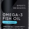 Sports Research Triple Strength Omega 3 Fish Oil Supplement - EPA & DHA Fatty Acids from Wild...