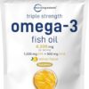 Micro Ingredients Triple Strength Omega 3 Fish Oil Supplements Lemon Flavored  Burpless...