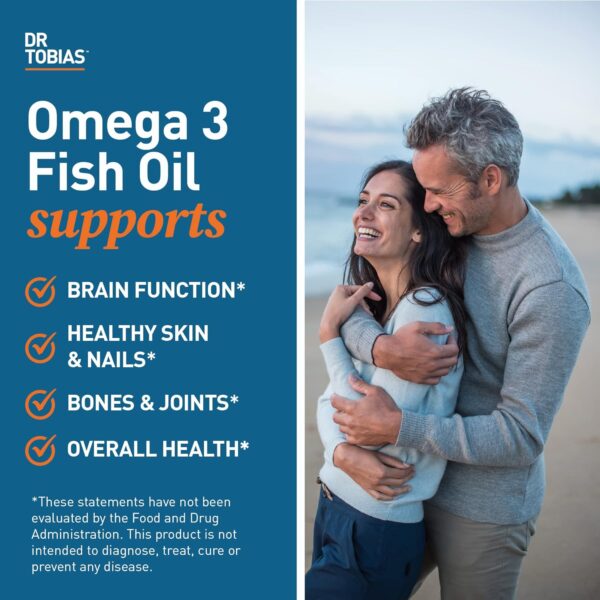 Dr. Tobias Omega 3 Fish Oil, 2000mg Triple Strength with 800mg EPA 600mg DHA Per Serving, Fish…