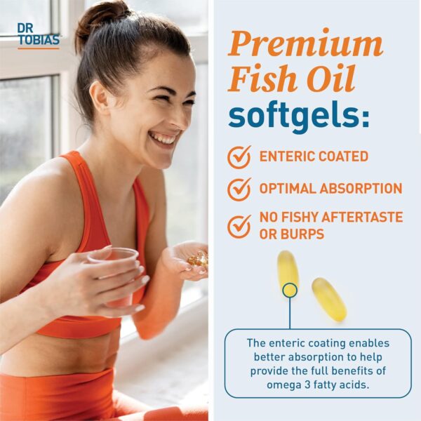 Dr. Tobias Omega 3 Fish Oil, 2000mg Triple Strength with 800mg EPA 600mg DHA Per Serving, Fish…
