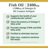 Nature’s Bounty Fish Oil, Supports Heart Health, 2400mg, Coated Softgels, 90 Ct.