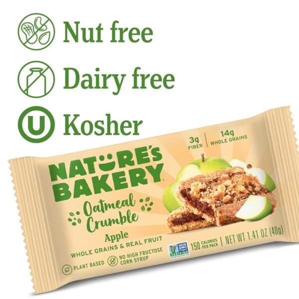 Nature’s Bakery Oatmeal Crumble Apple Bars, 1.41 Oz, 6 Ct