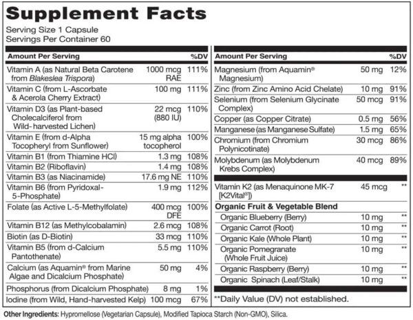 NATURELO Mens Multivitamins – One Daily Multivitamin for Men with Vitamins, Minerals & Organic…