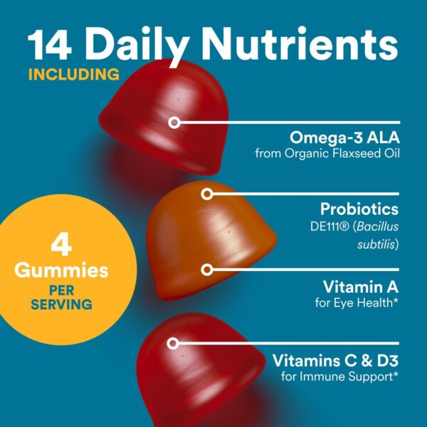 SmartyPants Multivitamin for Men, Organic Gummies: Probiotics, CoQ10, Methylfolate, Omega 3…