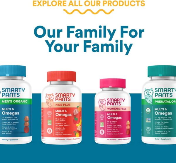 SmartyPants Multivitamin for Men, Organic Gummies: Probiotics, CoQ10, Methylfolate, Omega 3…