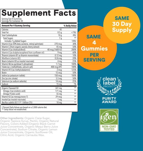 SmartyPants Multivitamin for Men, Organic Gummies: Probiotics, CoQ10, Methylfolate, Omega 3…