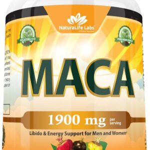 Organic Maca Root Black, Red, Yellow 1900 MG per Serving - 150 Vegan Capsules Peruvian Maca Root...
