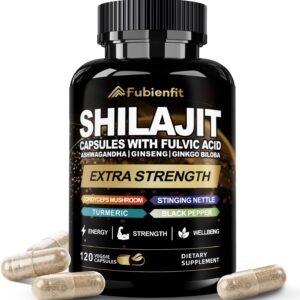 Shilajit Capsules - Premium Shilajit for Men - with Ashwagandha Ginseng and More Fulvic Acid for...