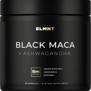 ELMNT 40,000mg 40x Strength Organic Black Maca Root + Ashwagandha - #1 Highest Potency Black...