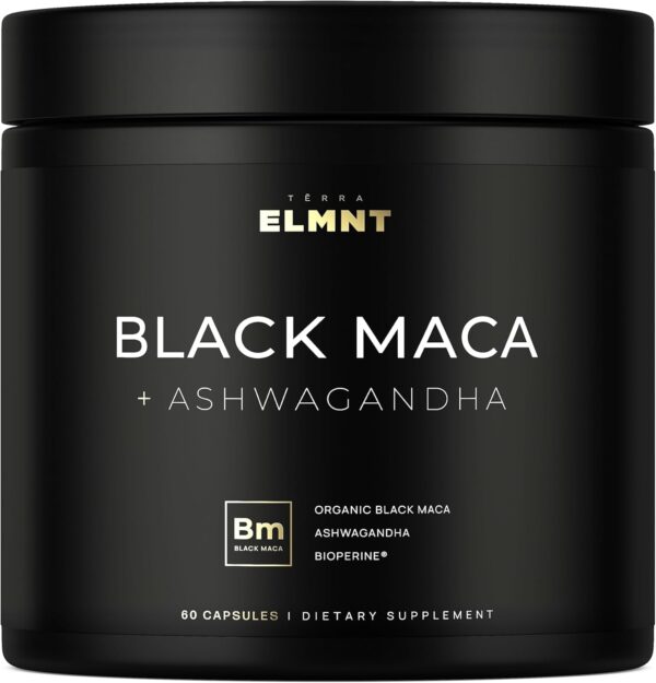 ELMNT 40,000mg 40x Strength Organic Black Maca Root + Ashwagandha - #1 Highest Potency Black...