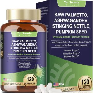Organic Saw Palmetto - Prostate Health Supplements for Men with Ashwagandha Root, Stinging...
