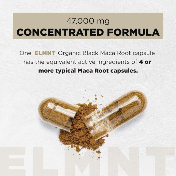 ELMNT 40,000mg 40x Strength Organic Black Maca Root + Ashwagandha – #1 Highest Potency Black…