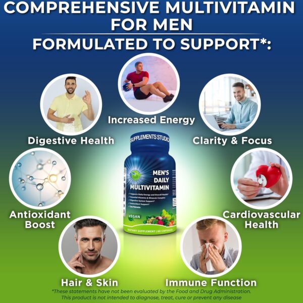Men’s Daily Multivitamin  Vegan Methylated Multivitamin for Men with Saw Palmetto, Biotin,…