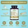 Why Not Natural 4-in-1 Organic Black Maca Root, Ashwagandha, Fenugreek, Panax Ginseng Capsules,…