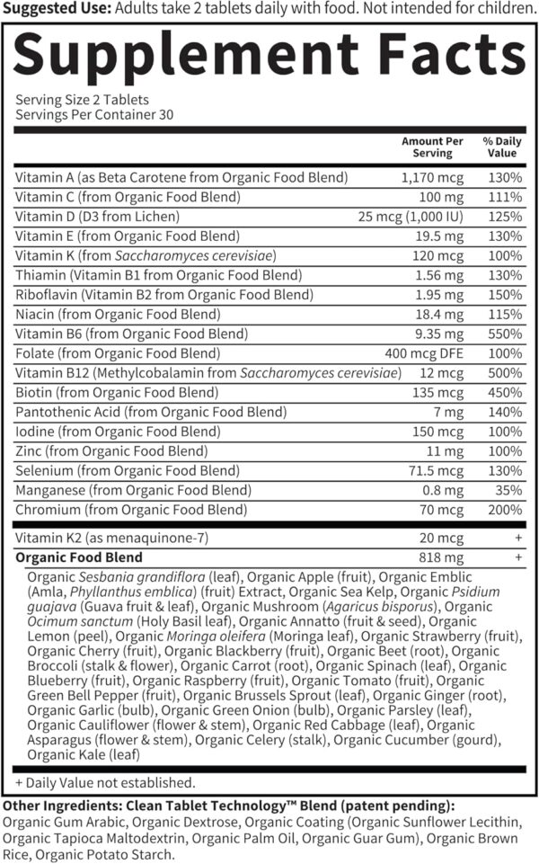 Garden of Life Organics Whole Food Multivitamin for Men, 60 Tablets, Vegan Mens Vitamins and…