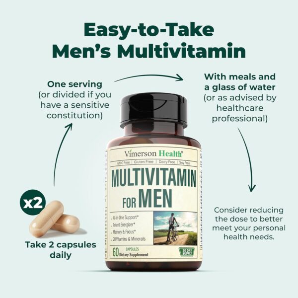Multivitamin for Men – Daily Mens Multivitamins & Multiminerals with Vitamin D, Vitamin C, B12…