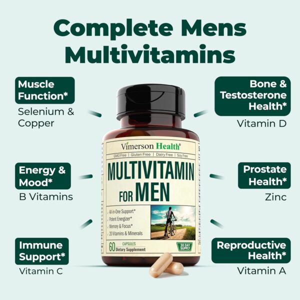 Multivitamin for Men – Daily Mens Multivitamins & Multiminerals with Vitamin D, Vitamin C, B12…